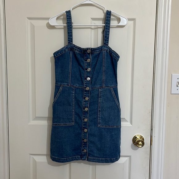 Denim Jean Dress Button Down‎ Garage - Picture 1 of 6